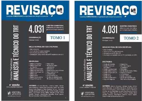 Revisaço Analista E Técnico Trt- Tomo 1 & 2 – 4.031 Questões
